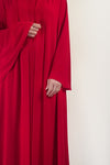 thowby - Plain Red Abaya - Dubai Designer Abaya