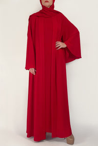 Cheerful Flowy Red Colored Abaya