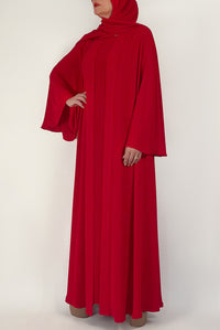 Cheerful Flowy Red Colored Abaya
