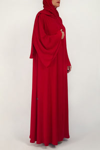 thowby - Plain Red Abaya - Dubai Designer Abaya