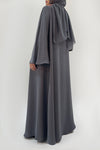 Beautiful Flowy Grey Colored Abaya