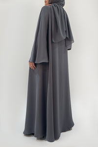 Beautiful Flowy Grey Colored Abaya