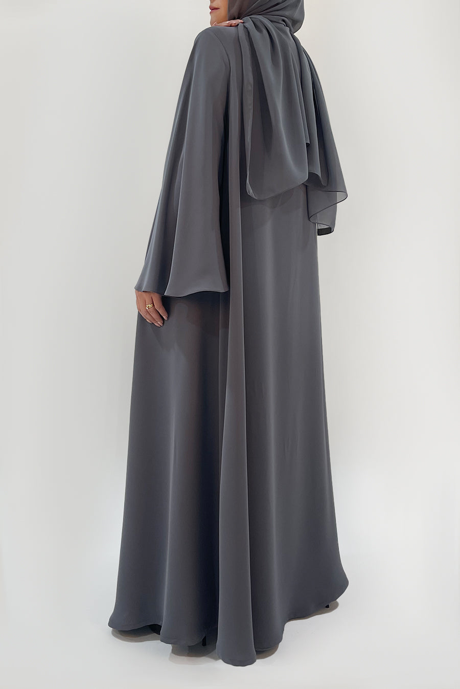 Beautiful Flowy Grey Colored Abaya