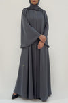 Beautiful Flowy Grey Colored Abaya