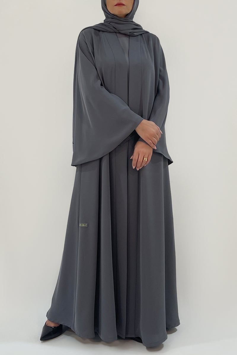 Beautiful Flowy Grey Colored Abaya