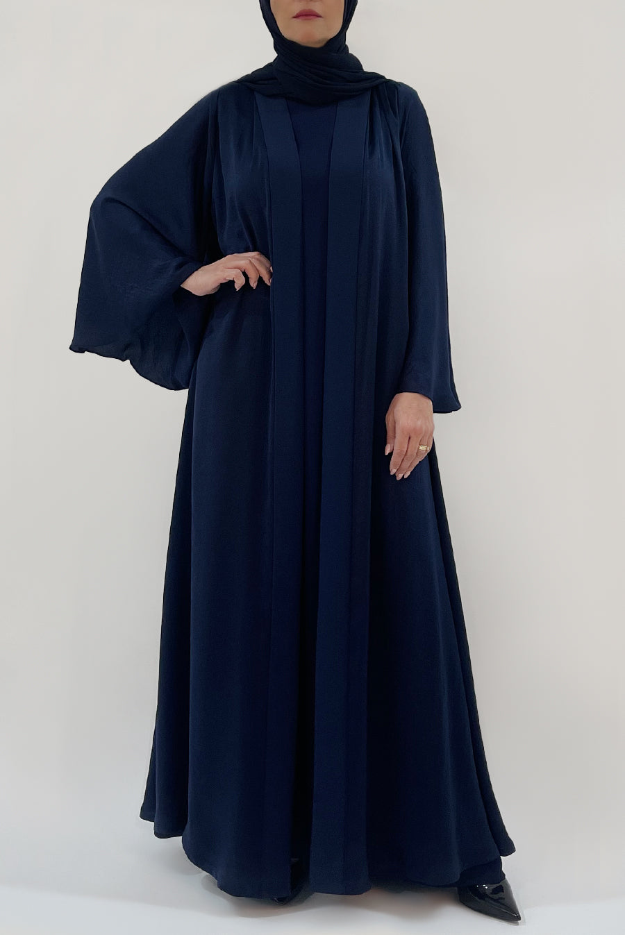 Navy blue abaya online best sale