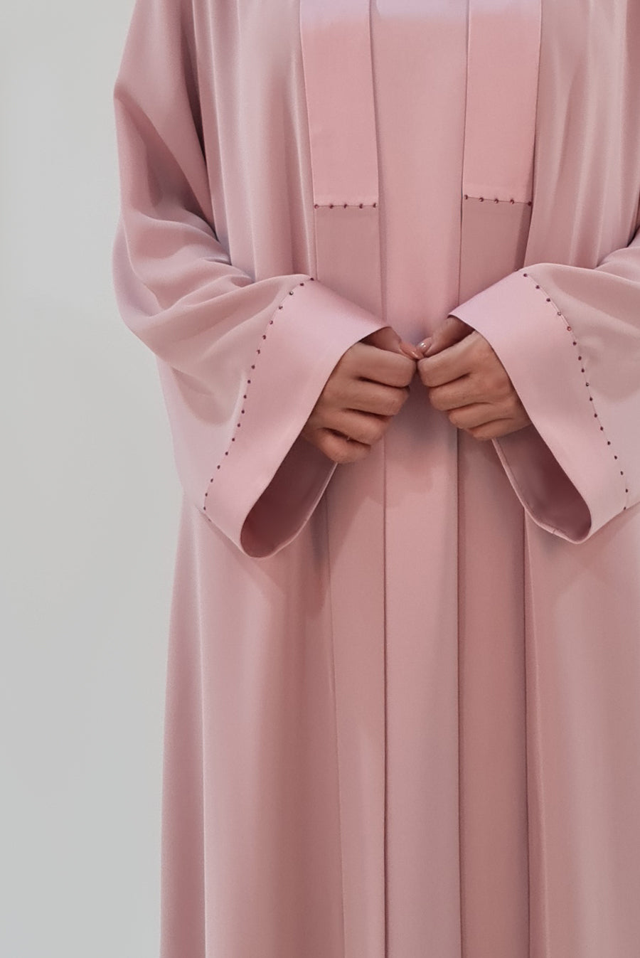 pastel pink abaya - thowby - branded abaya online shop