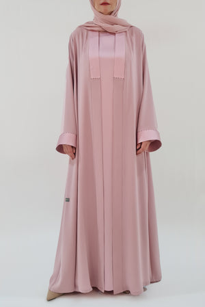 pastel pink abaya - thowby - branded abaya online shop