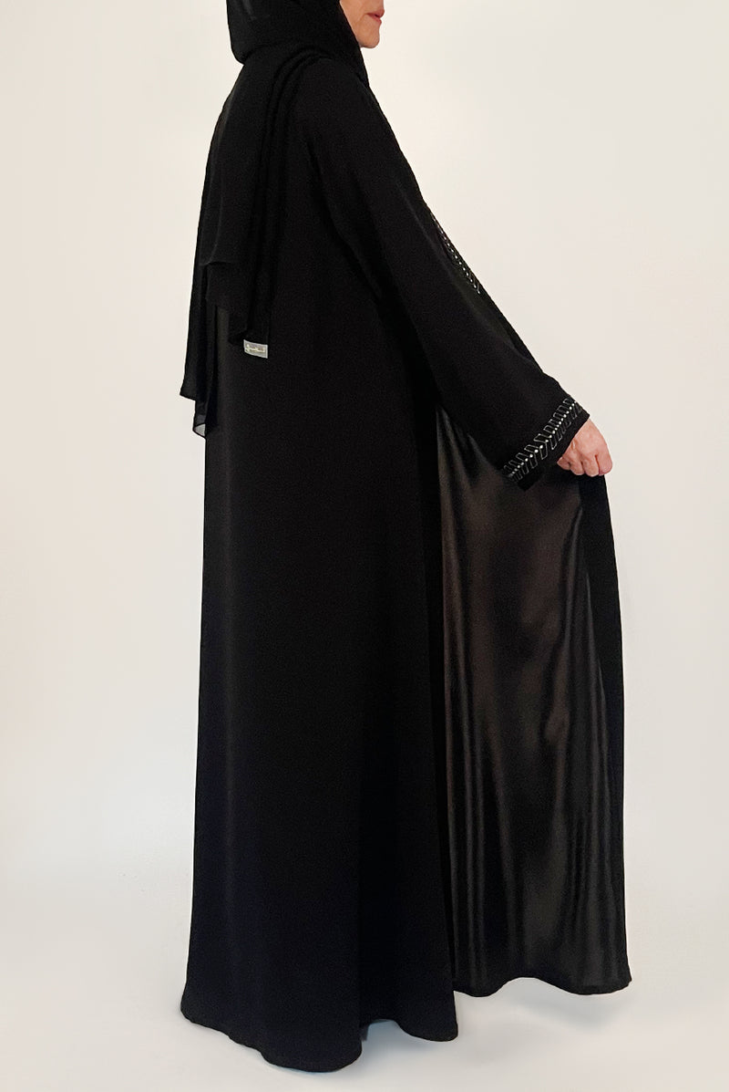 Branded Black Abaya - thowby - dubai online abaya shops