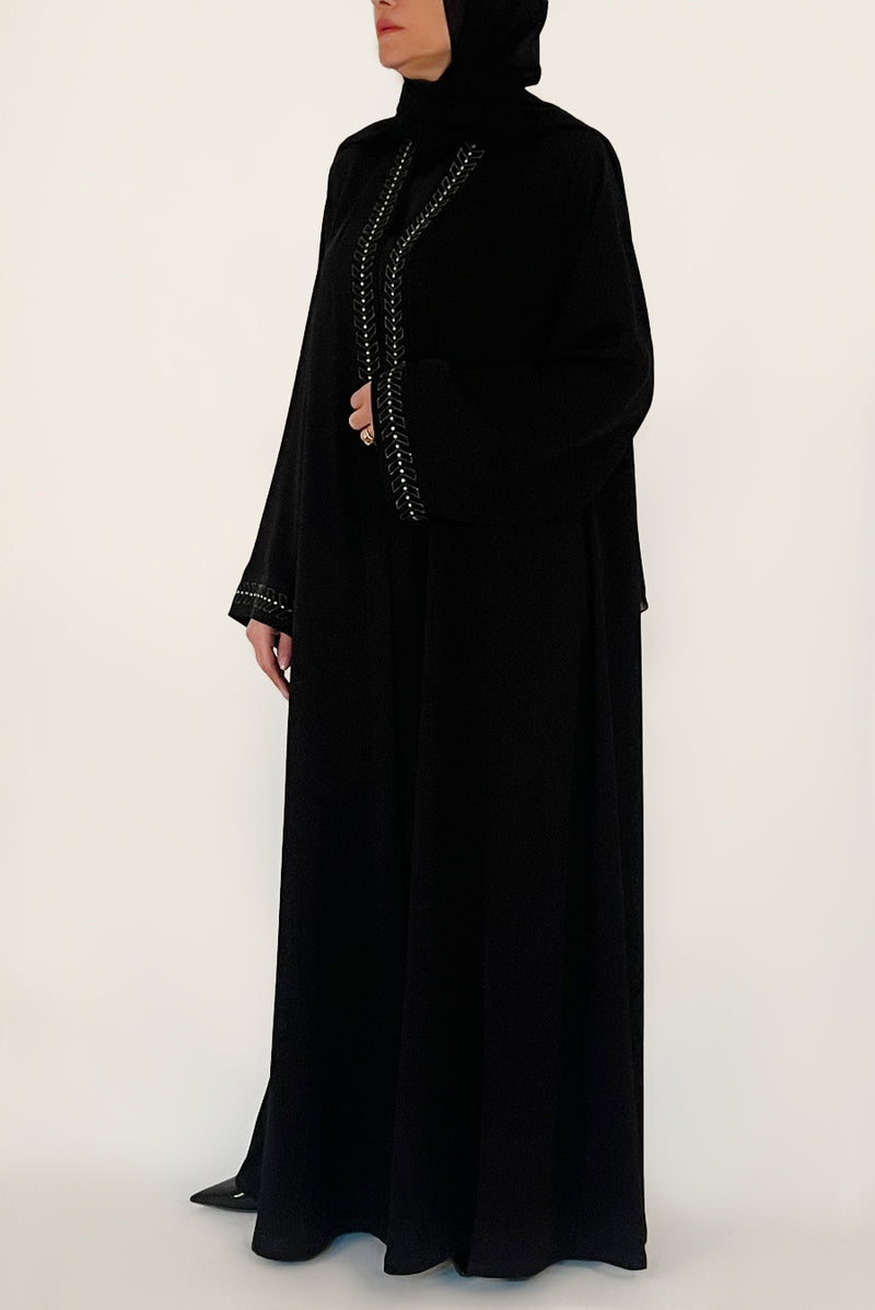 Branded Black Abaya - thowby - dubai online abaya shops