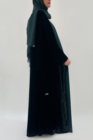 dark green velvet abaya - thowby - branded abaya dubai