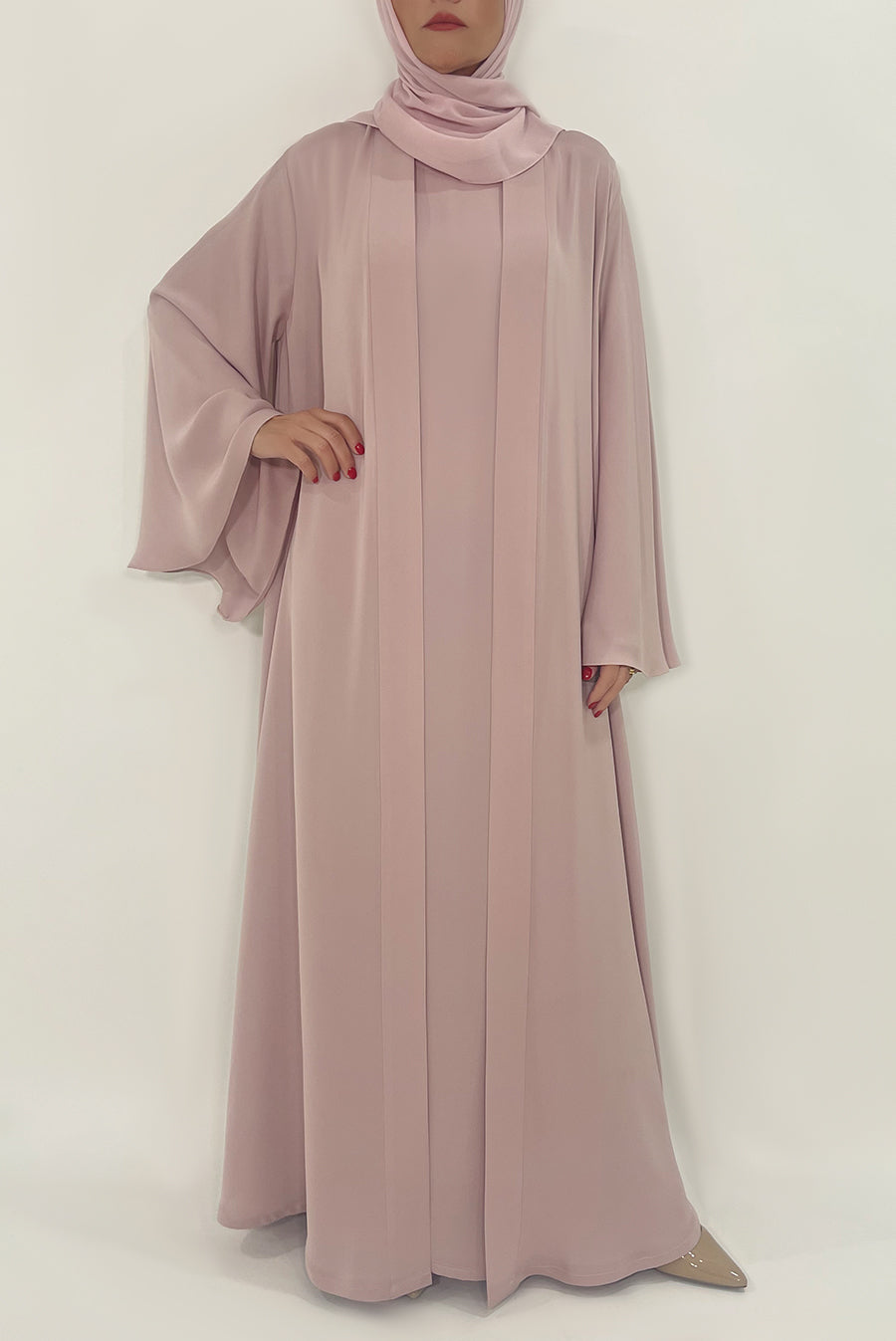  Simple Light Pink Colored Abaya
