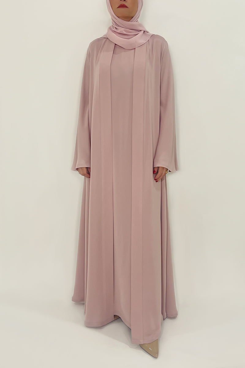 Simple Light Pink Colored Abaya - Wedyan - thowby Simple Light Pink Colored Abaya - Wedyan - thowby