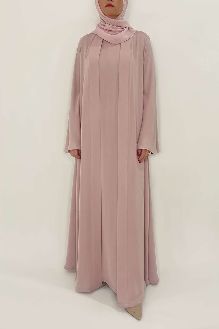  Simple Light Pink Colored Abaya