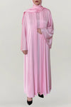 Cheerful Baby Pink Silk Abaya