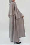 light grey abaya - thowby - branded online abaya shops dubai