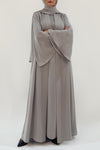 light grey abaya - thowby - branded online abaya shops dubai