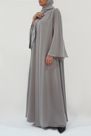 light grey abaya - thowby - branded online abaya shops dubai