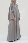 light grey abaya - thowby - branded online abaya shops dubai