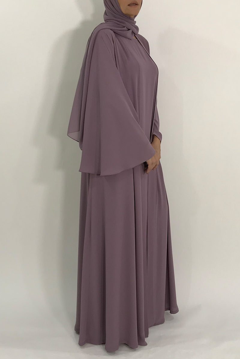 purple abaya - thowby - dubai abayas online - elegant abaya