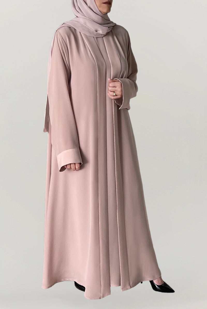 Cheerful Light Pink Colored Abaya Set - Masal - thowby Cheerful Light Pink Colored Abaya Set - Masal - thowby