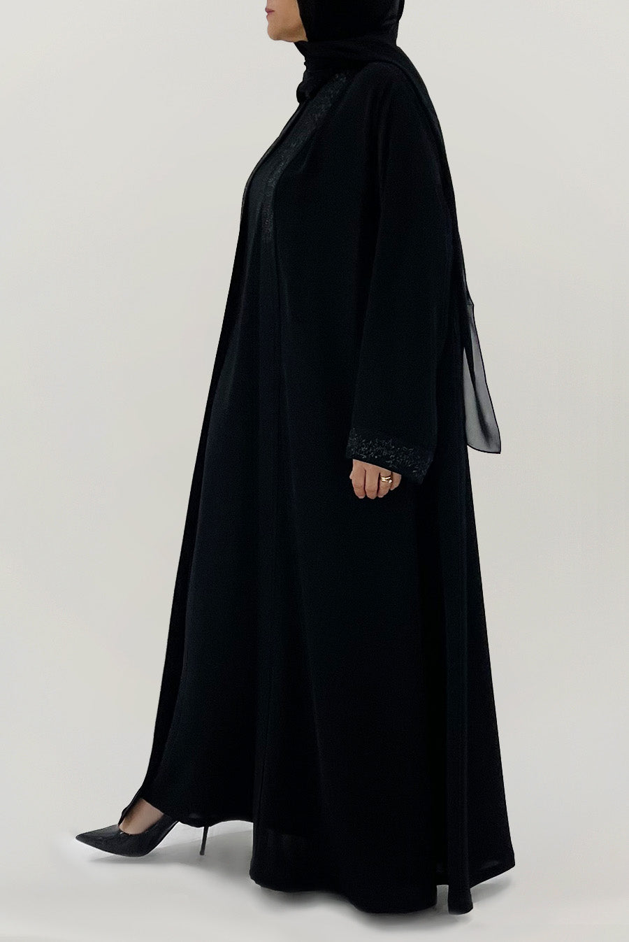 Classy Detailed Black Abaya
