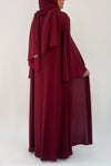 Vibrant Flowy Burgundy Colored Abaya