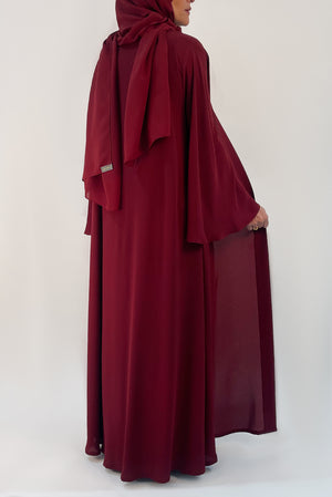 burgundy abaya - thowby - dubai designer abaya