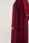 burgundy abaya - thowby - dubai designer abaya