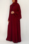 Vibrant Flowy Burgundy Colored Abaya