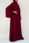 Vibrant Flowy Burgundy Colored Abaya