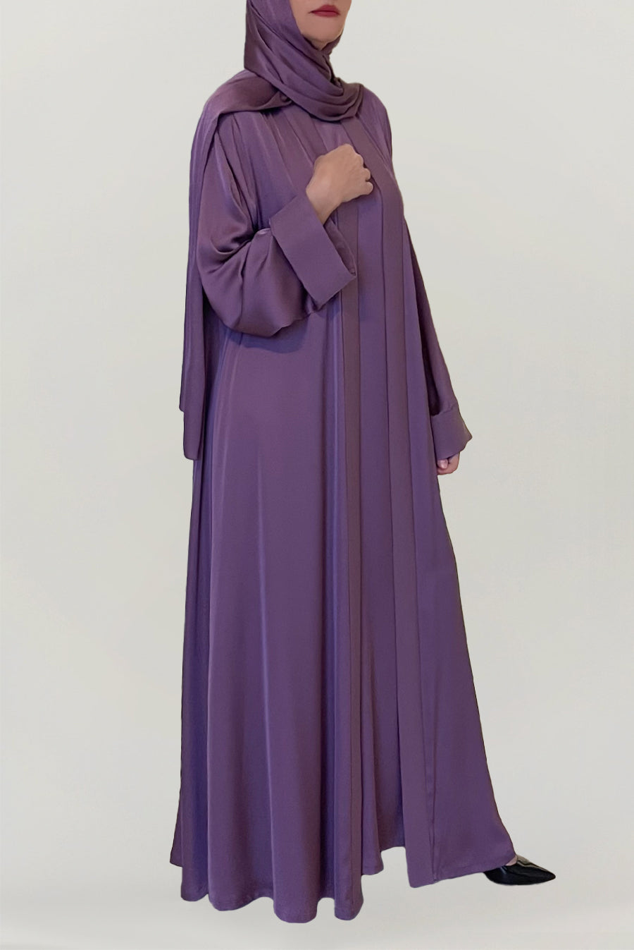 Modern Purple Silk Abaya