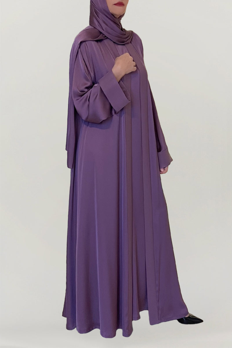 Modern Purple Silk Abaya