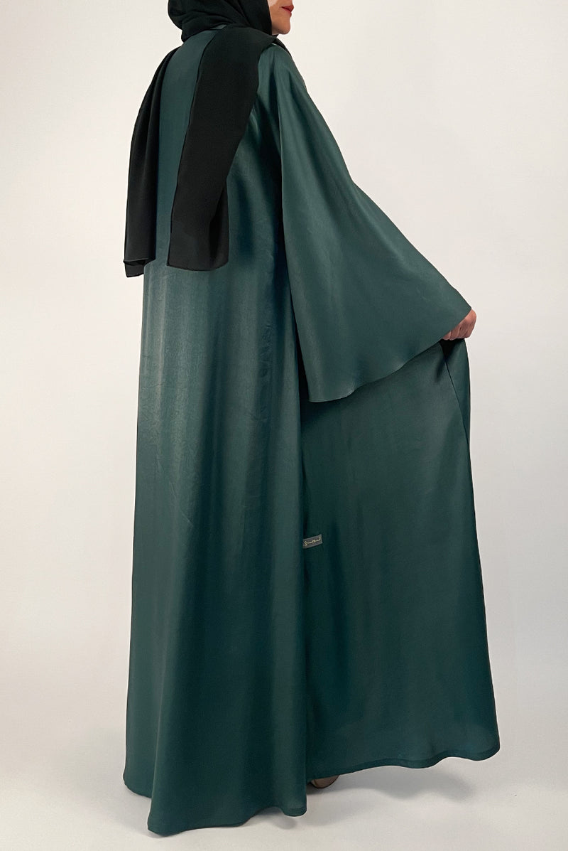 Stunning Shiny Green Colored Abaya