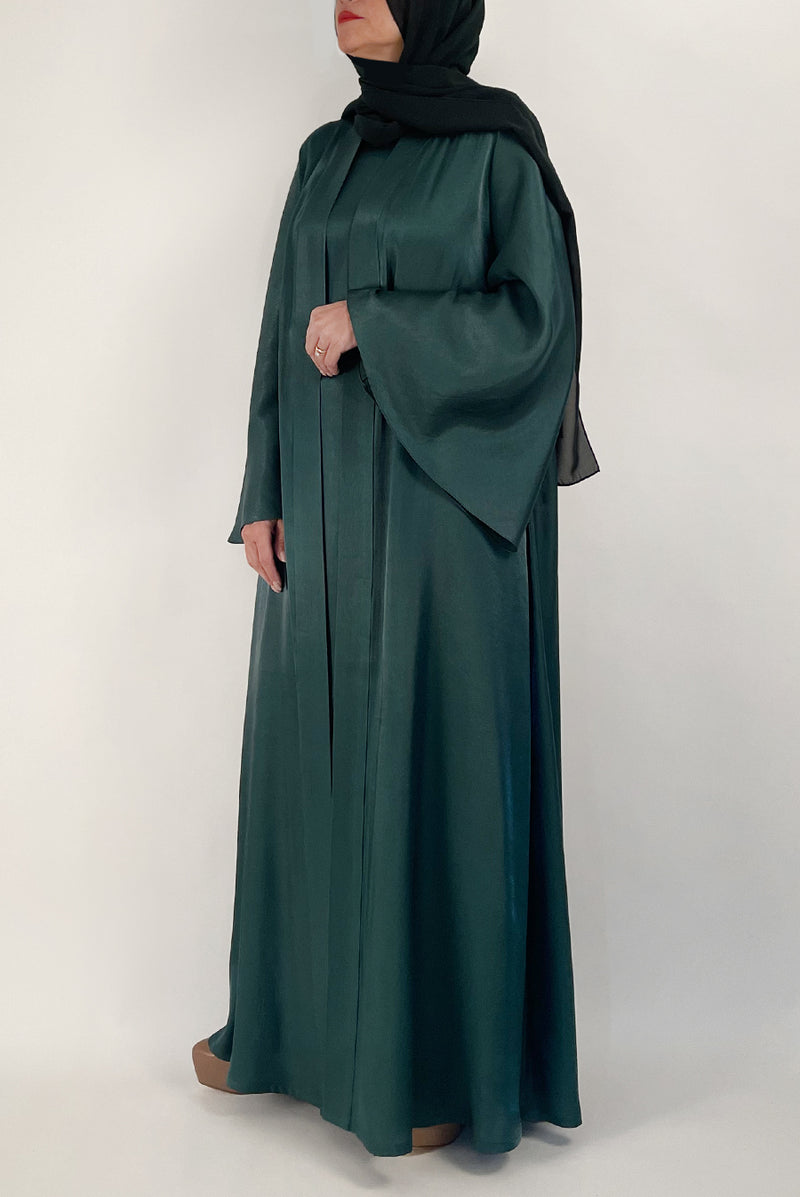 Stunning Shiny Green Colored Abaya