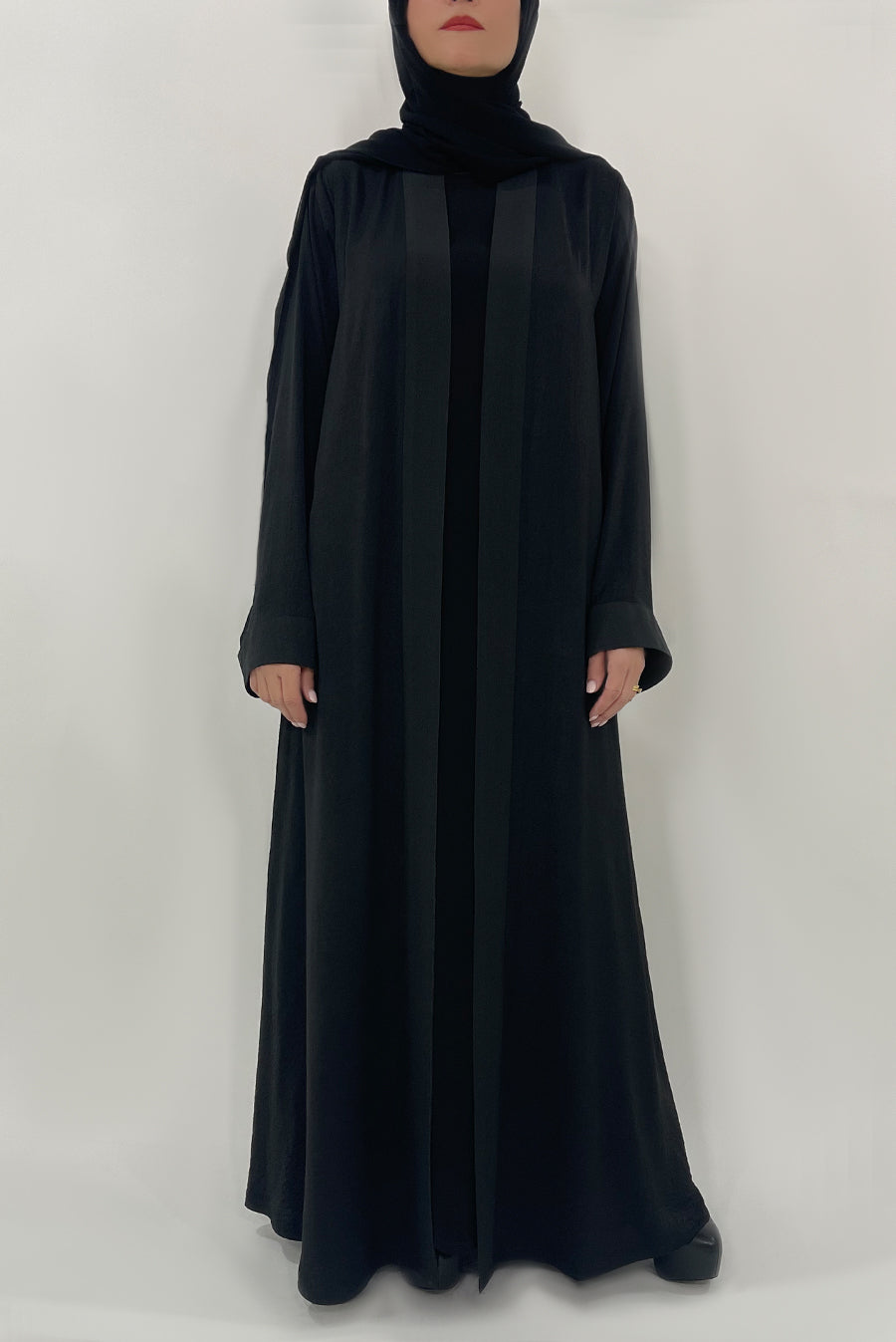 Black Simple Abaya - thowby - dubai abaya