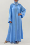 Textured Sky Blue Colored Abaya