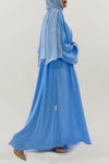 Textured Sky Blue Colored Abaya
