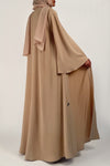 thowby - Beige Plain Abaya - Flowy Abaya Design