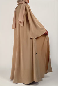 thowby - Beige Plain Abaya - Flowy Abaya Design
