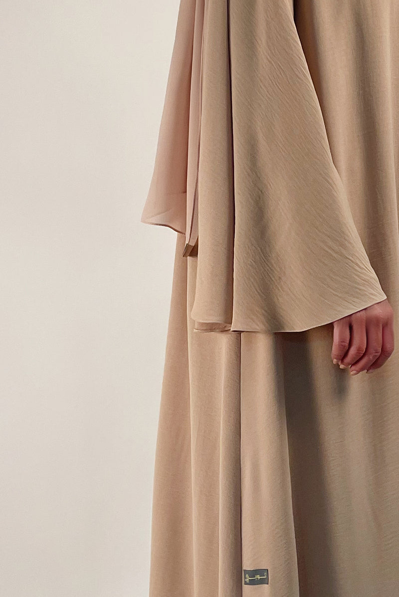 Flowy Sandy Beige Colored Abaya