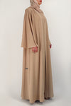 thowby - Beige Plain Abaya - Flowy Abaya Design