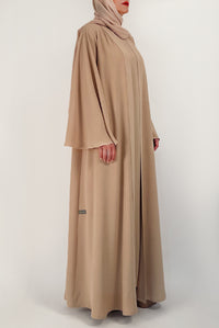 thowby - Beige Plain Abaya - Flowy Abaya Design