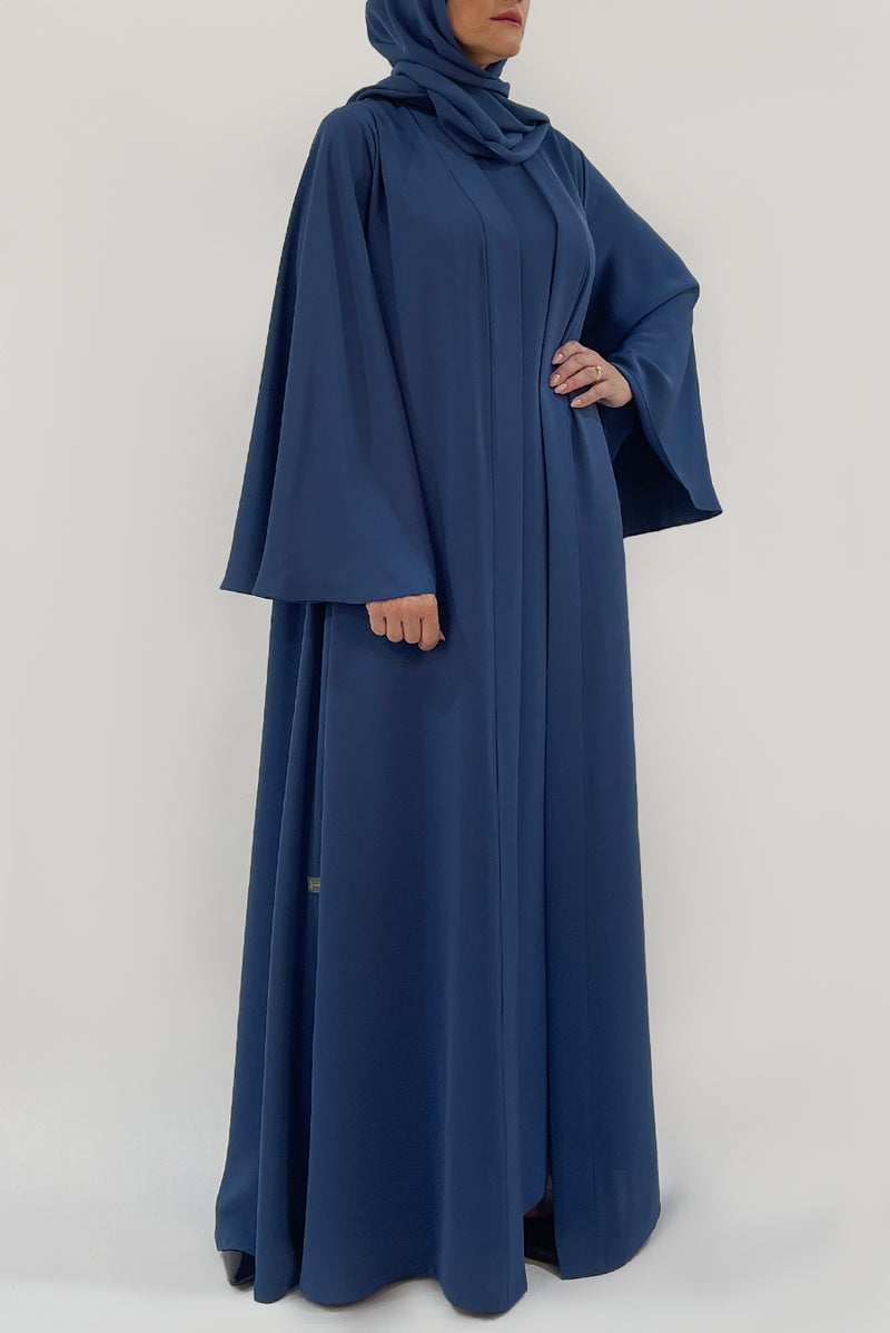 Chic Flowy Blue Colored Abaya