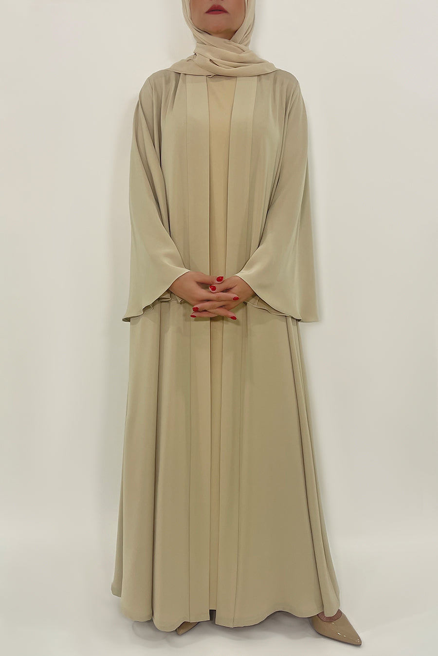 Elegant Classy Beige Colored Abaya