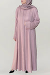 Lovely Pink Linen Abaya