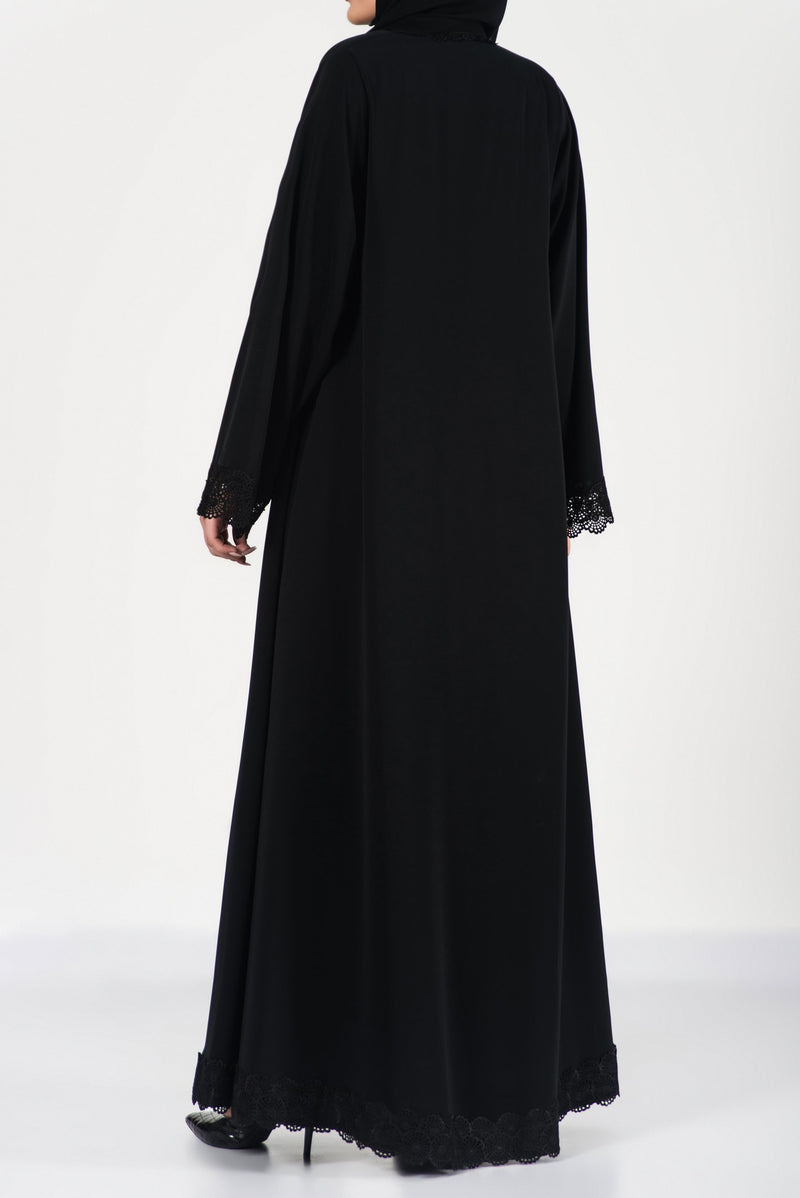 Black Lace abaya - thowby - dubai online abaya shops