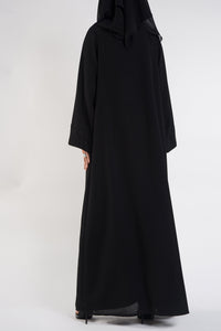 Black abaya floral embroidery - thowby - dubai online abaya shops