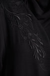 Black abaya floral embroidery - thowby - dubai online abaya shops