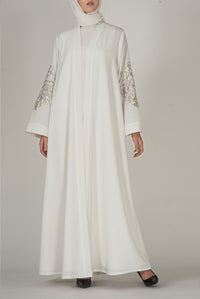 thowby - White Abaya Embroidery - Dubai online abaya shops